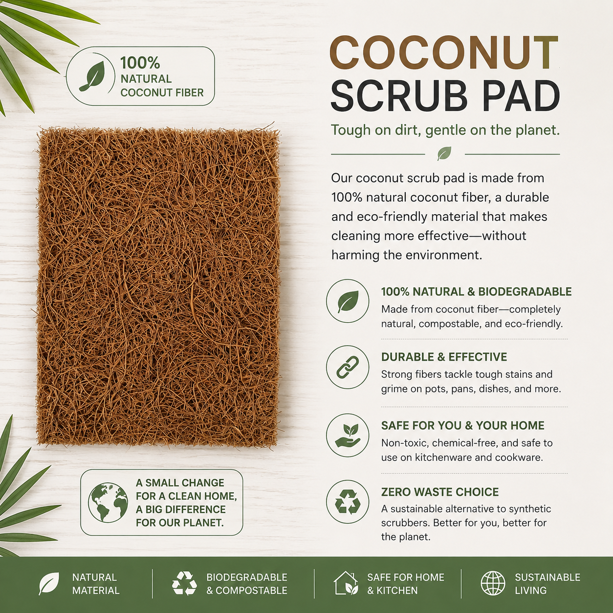 natural coconut coir scrub pad natural coconut coir scrub pad