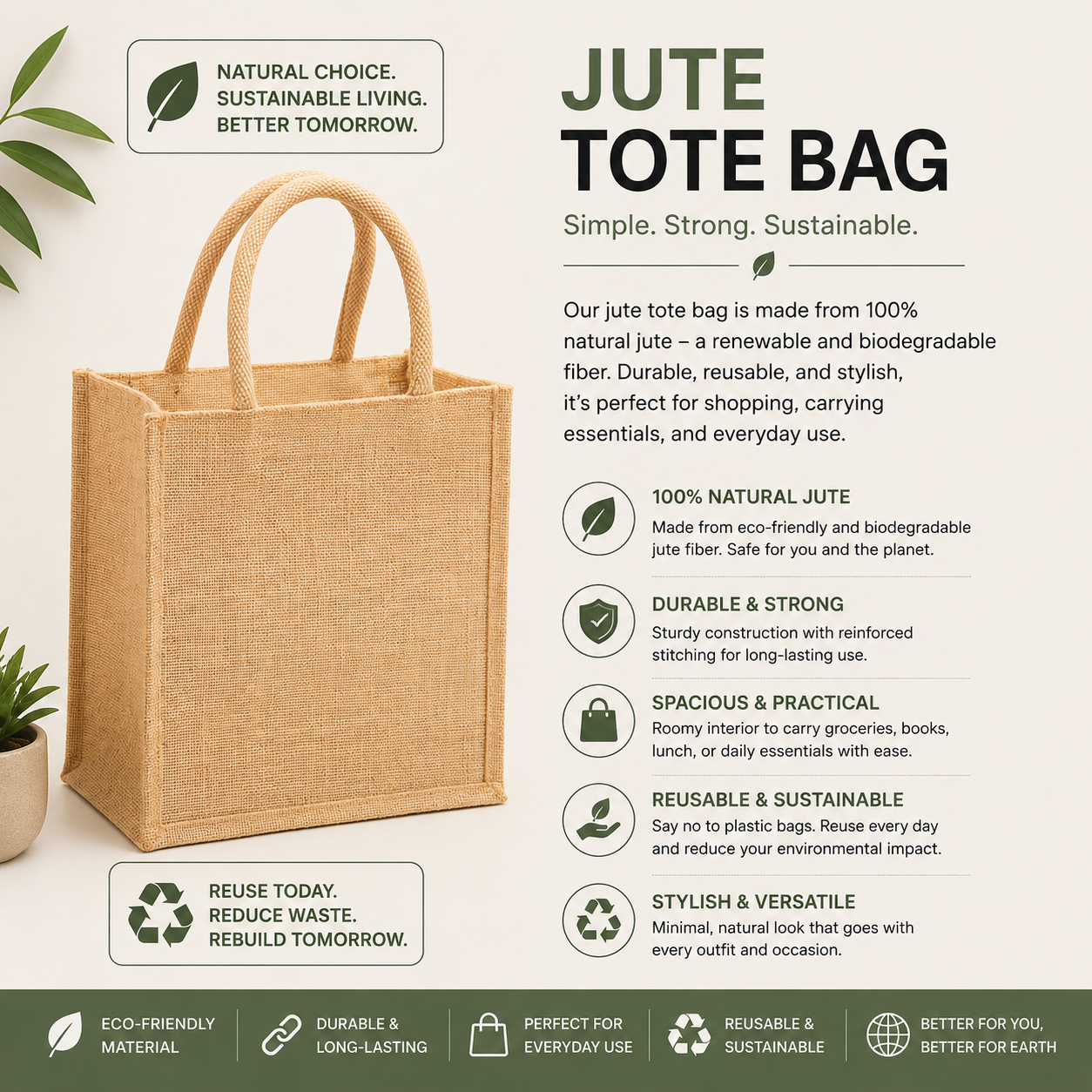 natural jute reusable tote bag natural jute reusable tote bag