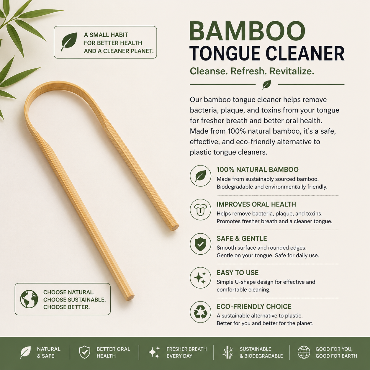 natural bamboo tongue scraper natural bamboo tongue scraper