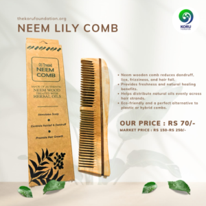 Neem lily comb and Wooden hair brush