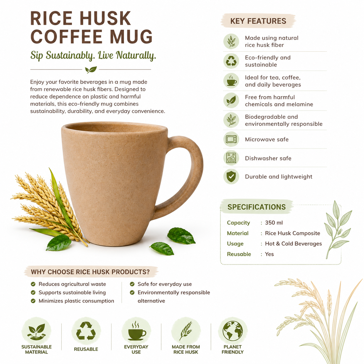 rice husk coffee mug rice husk coffee mug